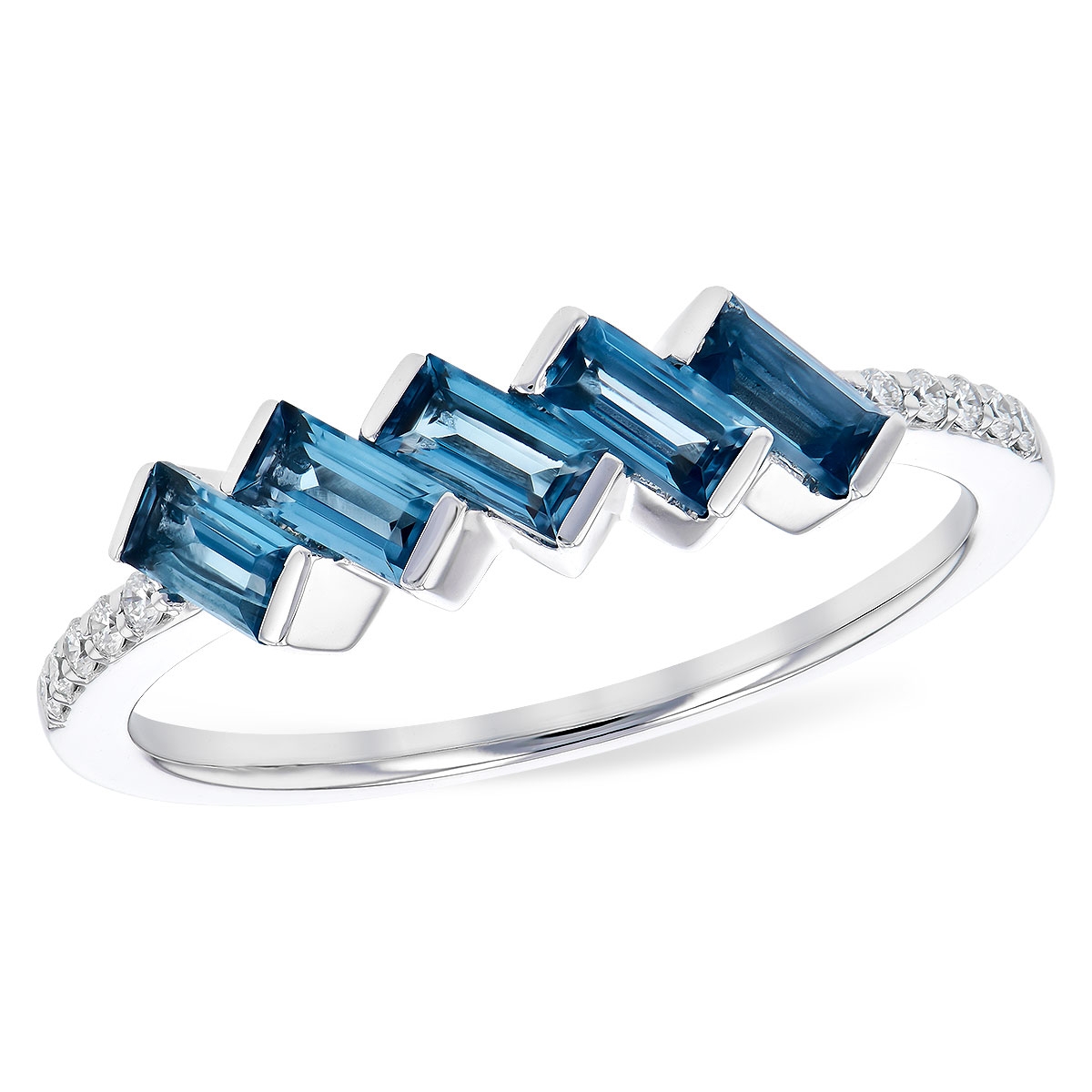 14K White Gold London Blue Topaz Ring