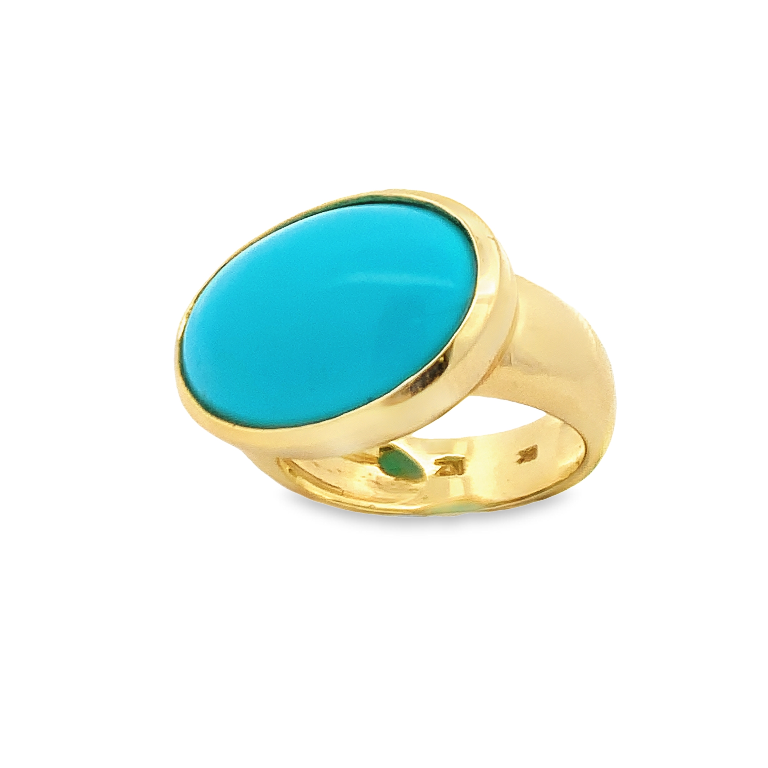 Lauren K 18K Yellow Gold Turquoise Bezel Ring