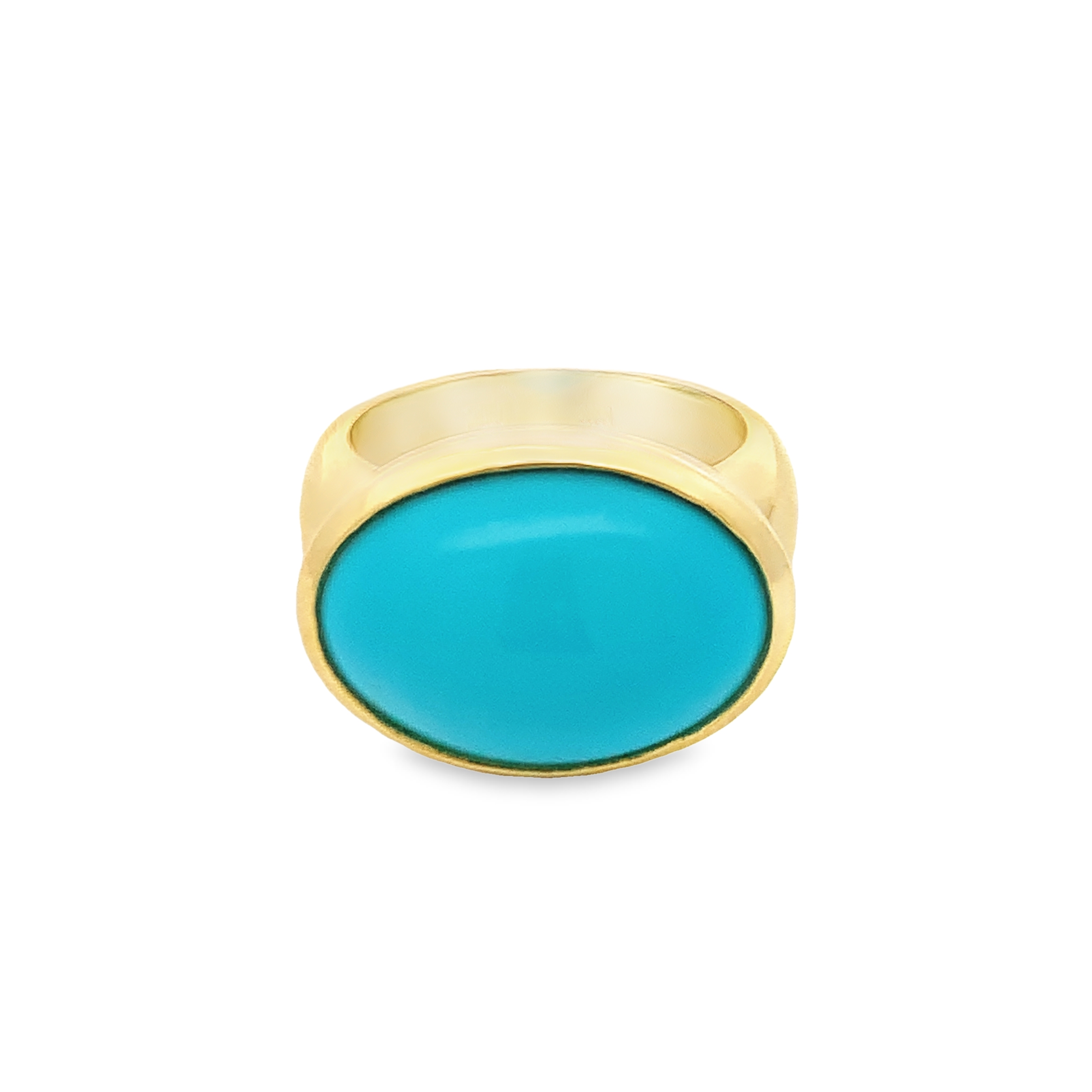 Lauren K 18K Yellow Gold Turquoise Bezel Ring