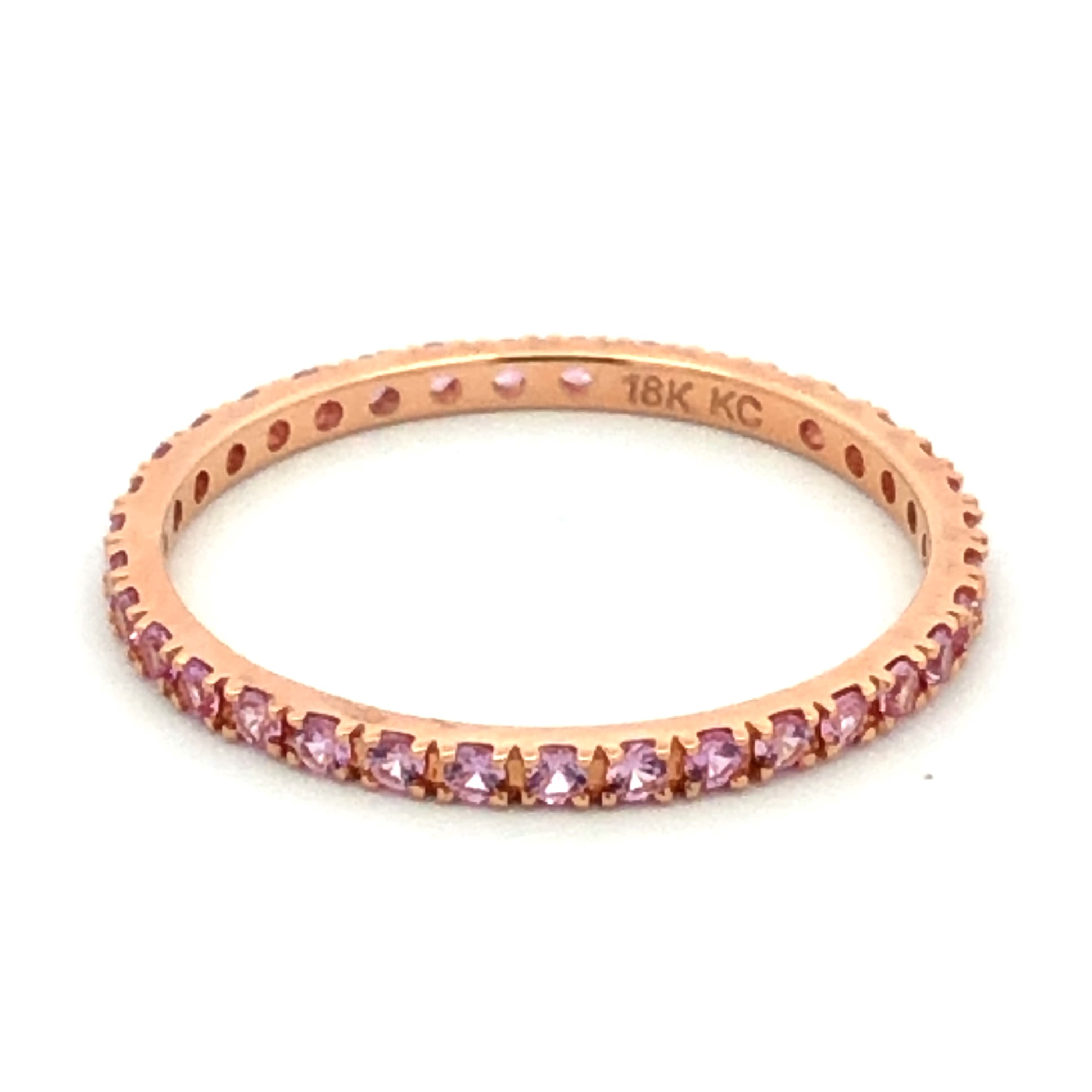 Pink Sapphire Oval Eternity Bands