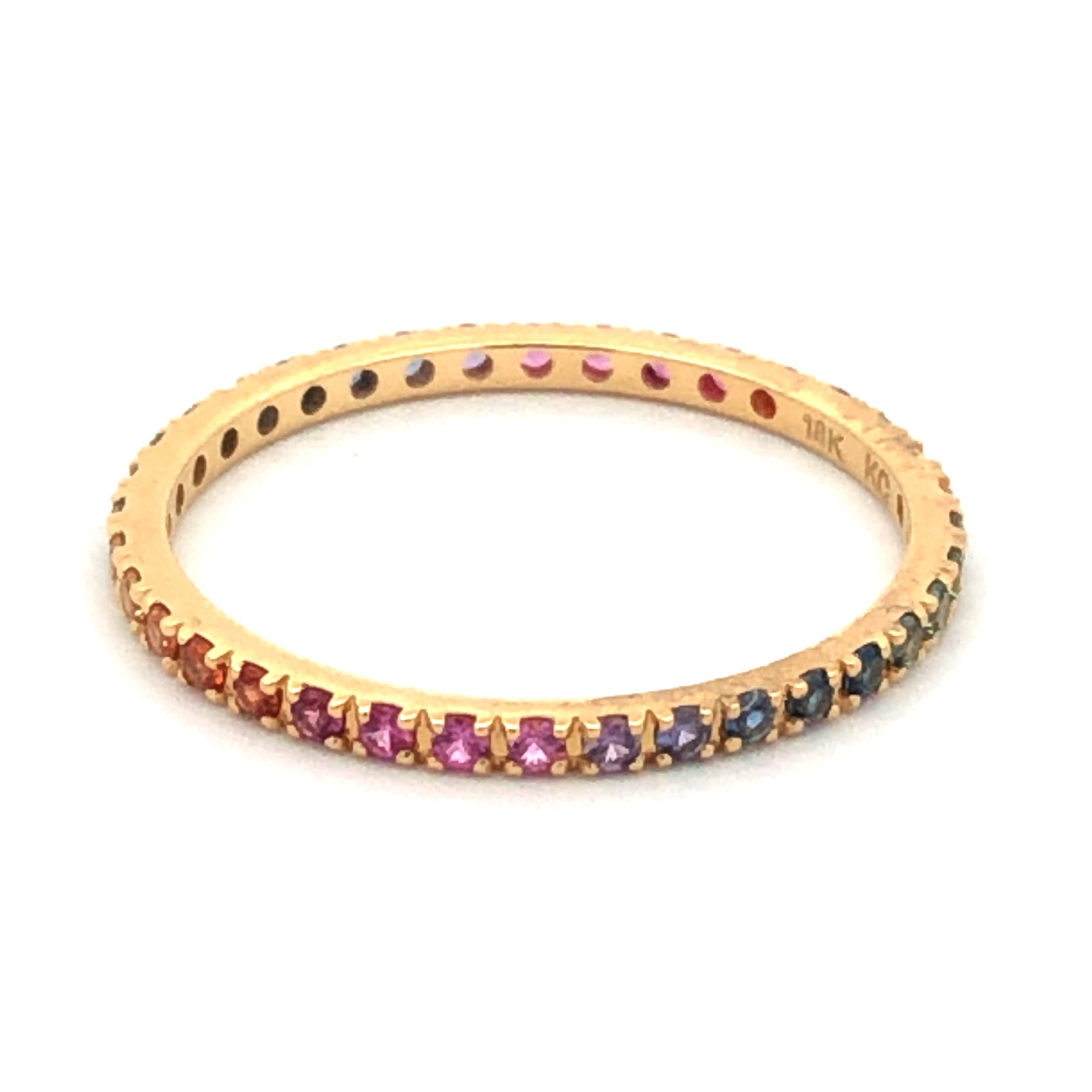 Kimberly Collins 18K Yellow Gold Rainbow Sapphire Eternity Band