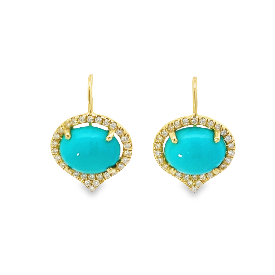 Lauren K 18K Yellow Gold Turquoise and Diamond Earrings