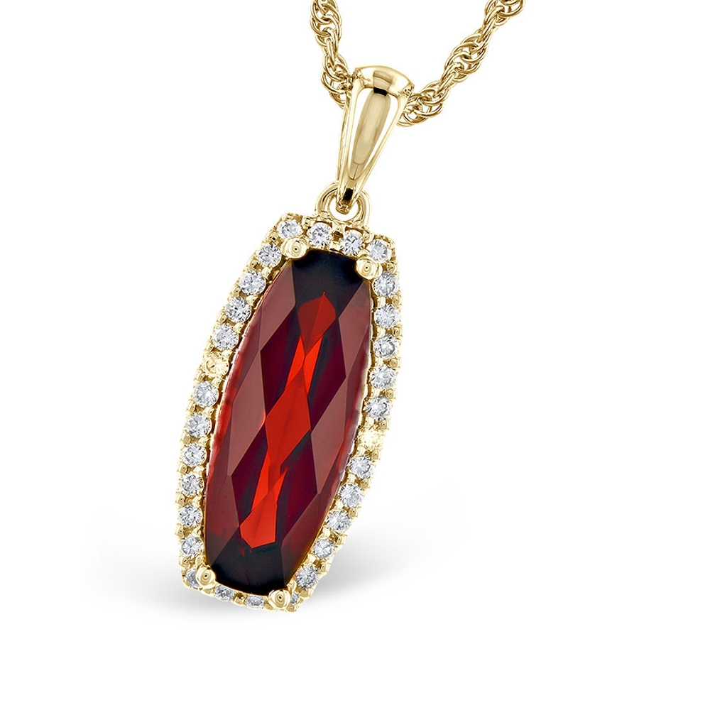 Allison Kaufman 14K Yellow Gold Necklace with 1 Garnet