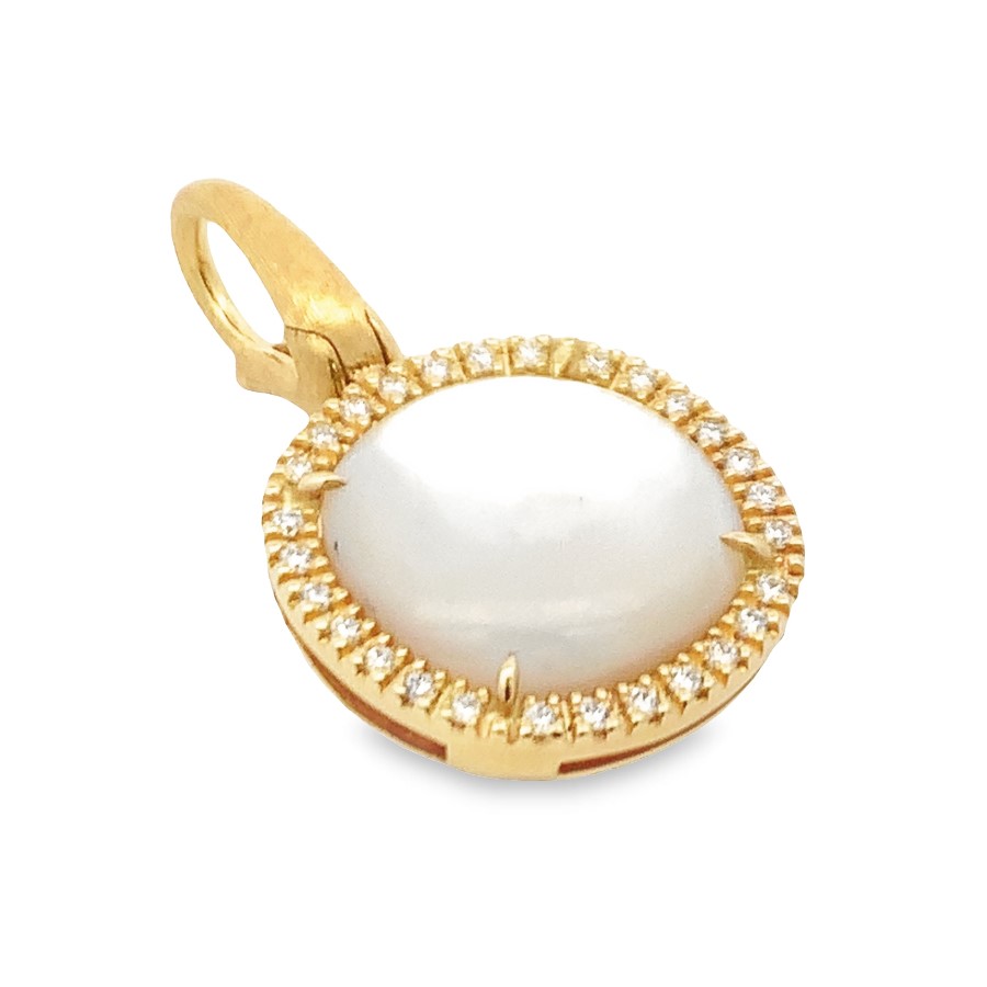 Marco Bicego 18K Yellow Gold Mother of Pearl and Diamond Jaipur Pendant