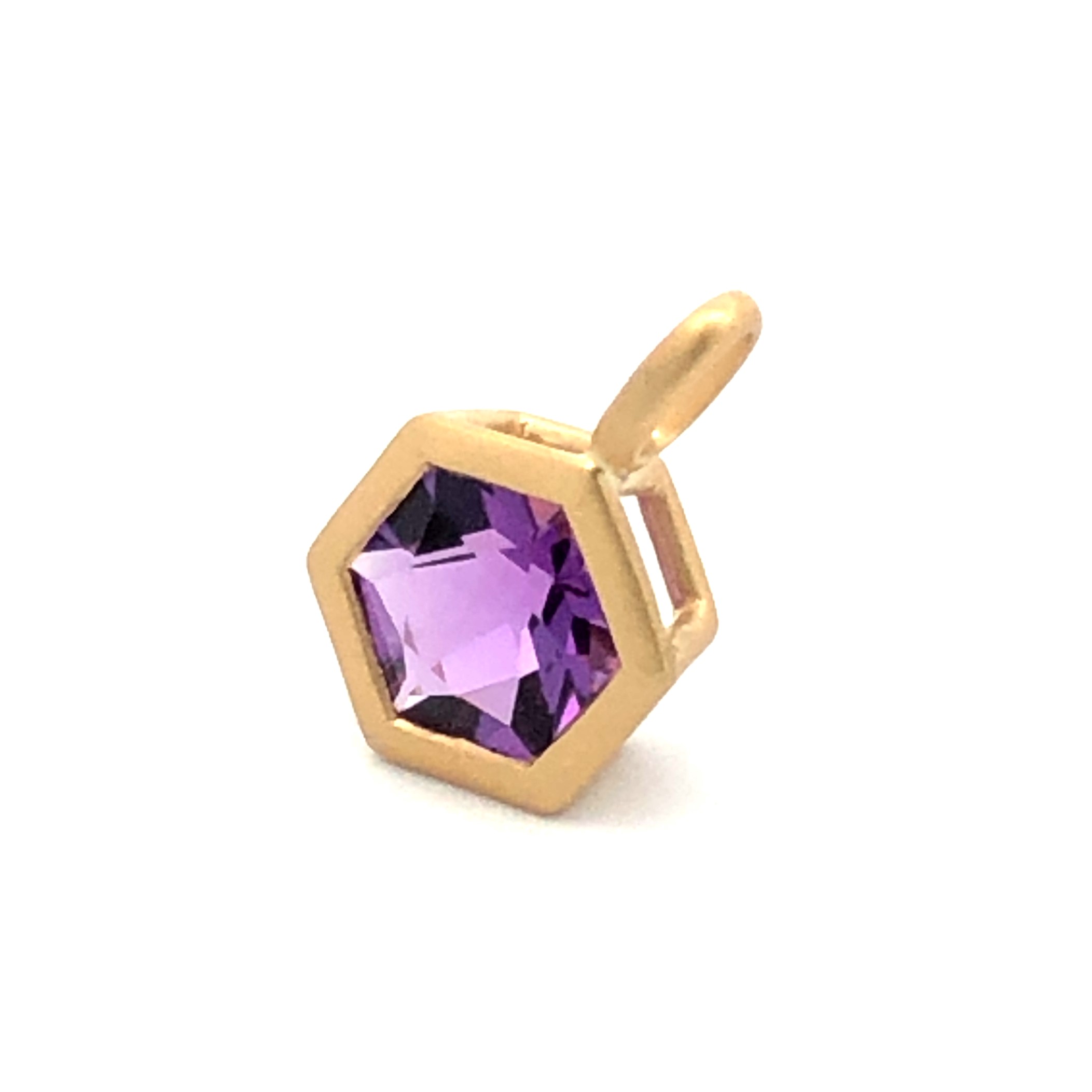 Kimberly Collins 18K Yellow Gold Amethyst Bezel Pendant