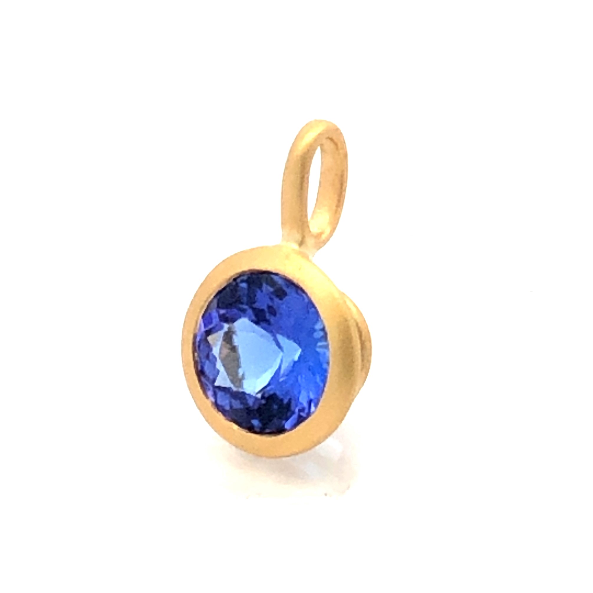 Kimberly Collins 18K Yellow Gold Tanzanite Bezel Pendant