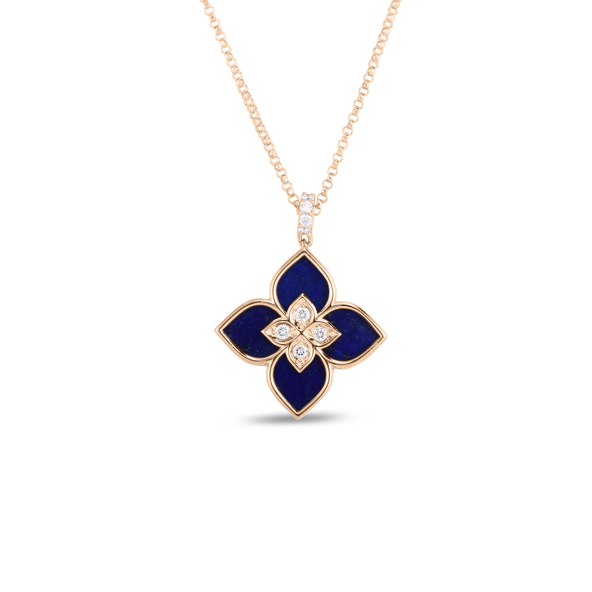 Roberto Coin 18K Rose Gold Lapis and Diamond Pendant