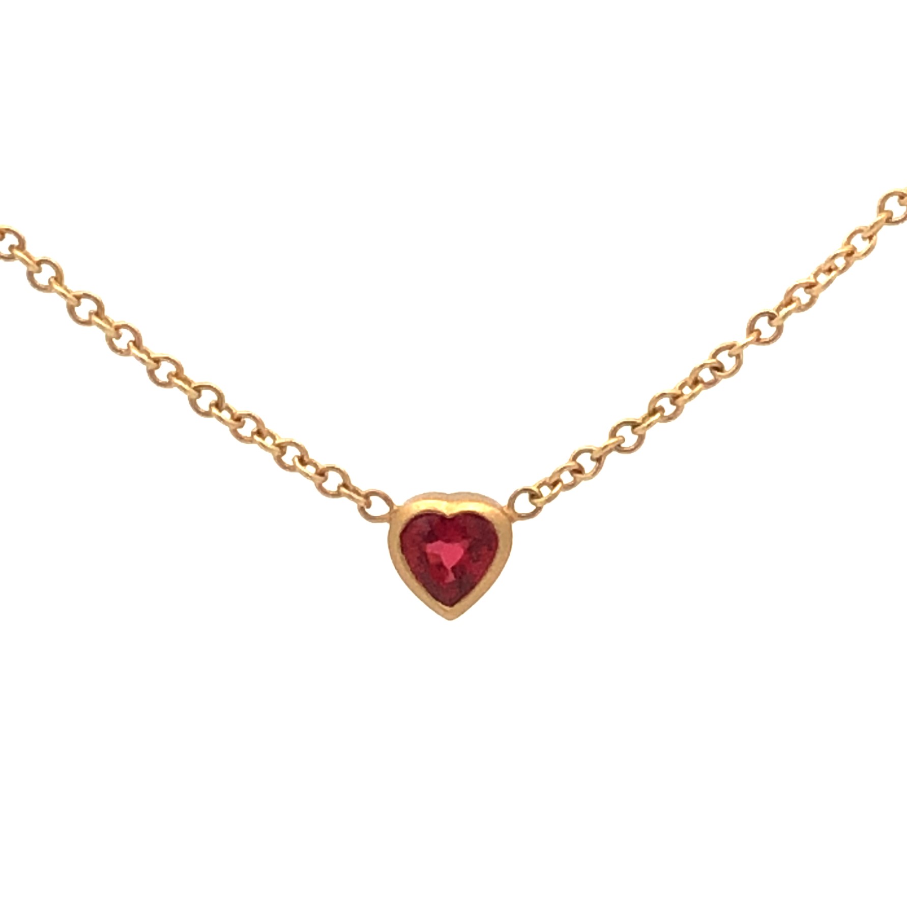 Kimberly Collins 18K Yellow Gold Ruby Bezel Pendant Necklace