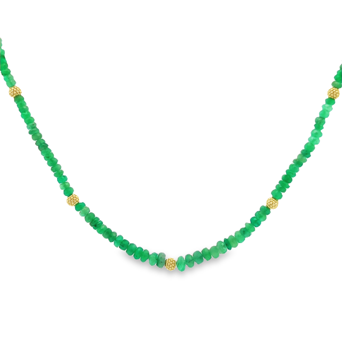 Lauren K 18K Yellow Gold Emerald Beaded Necklace