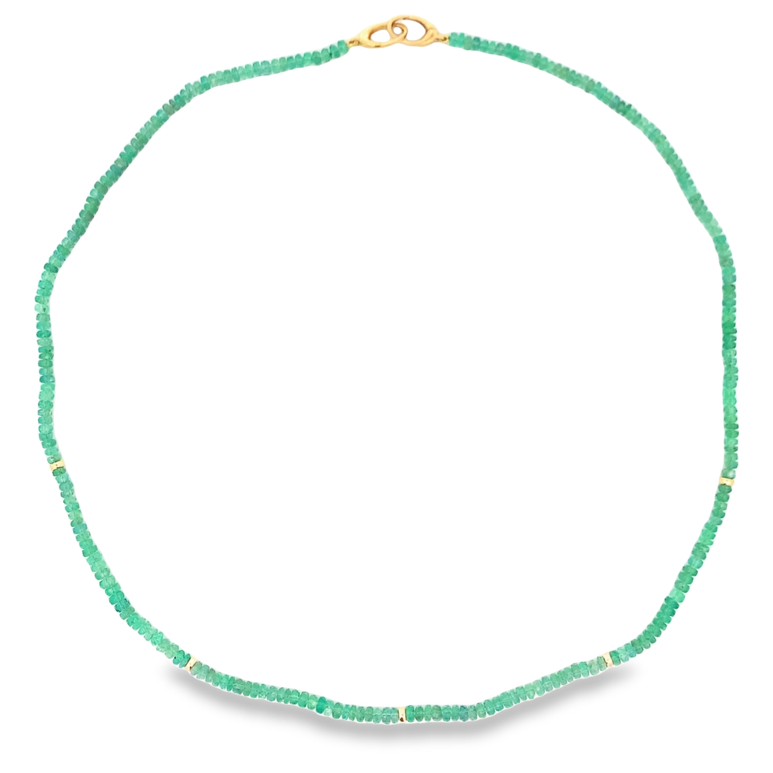 Lauren K 18K Yellow Gold Emerald Bead 18 Necklace