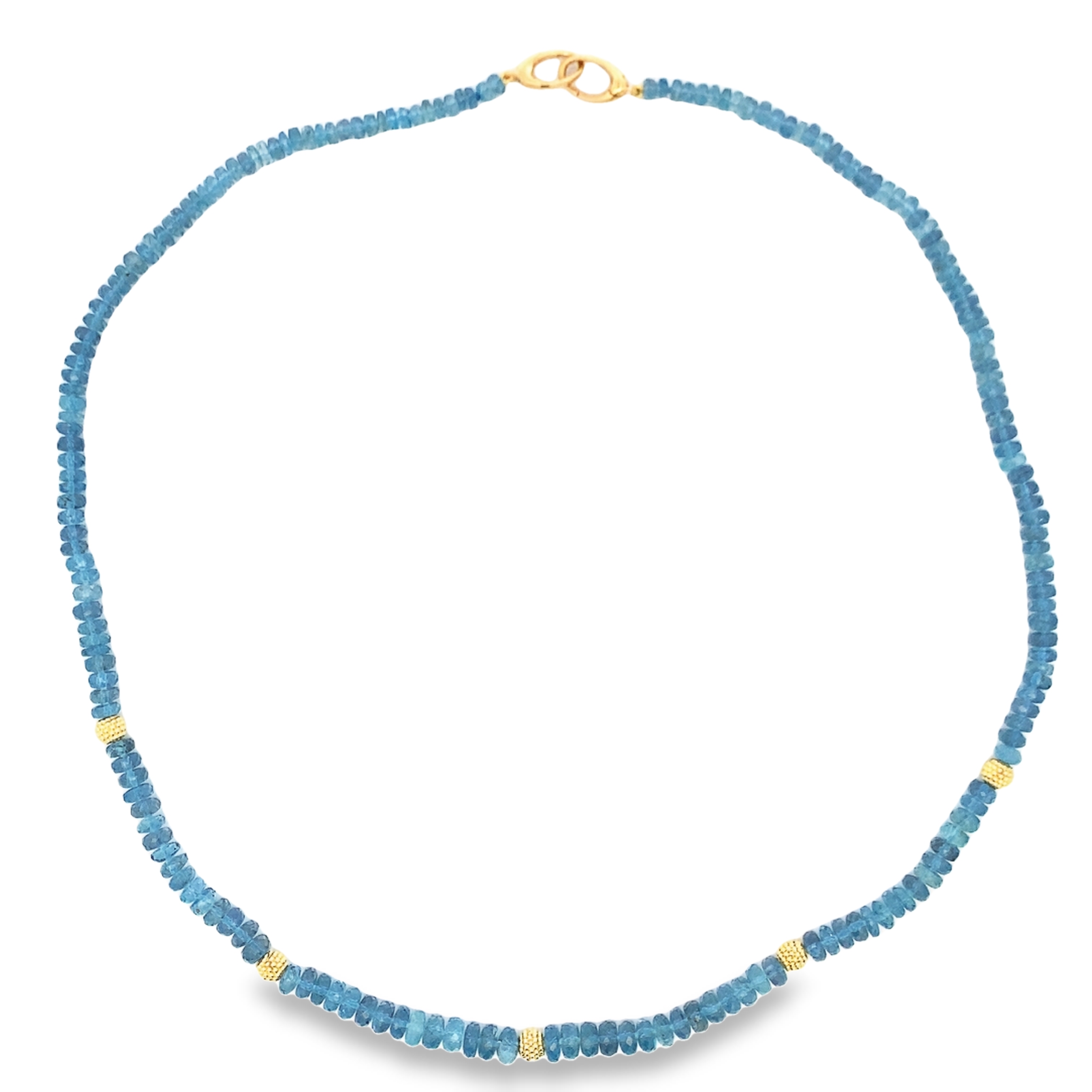 Lauren K 18K Yellow Gold Aquamarine Bead Strand Necklace