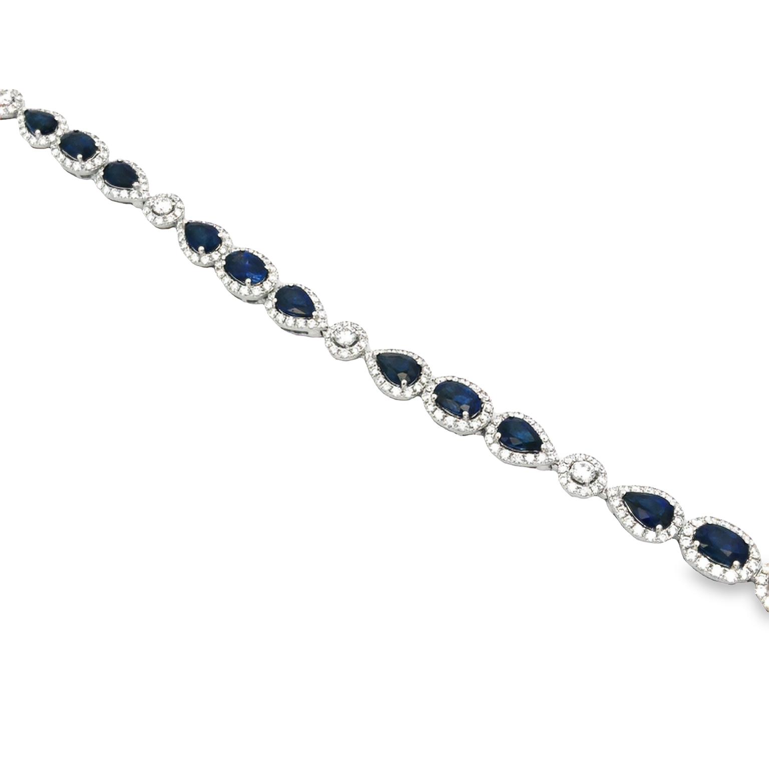 18K White Gold Sapphire and Diamond Bracelet