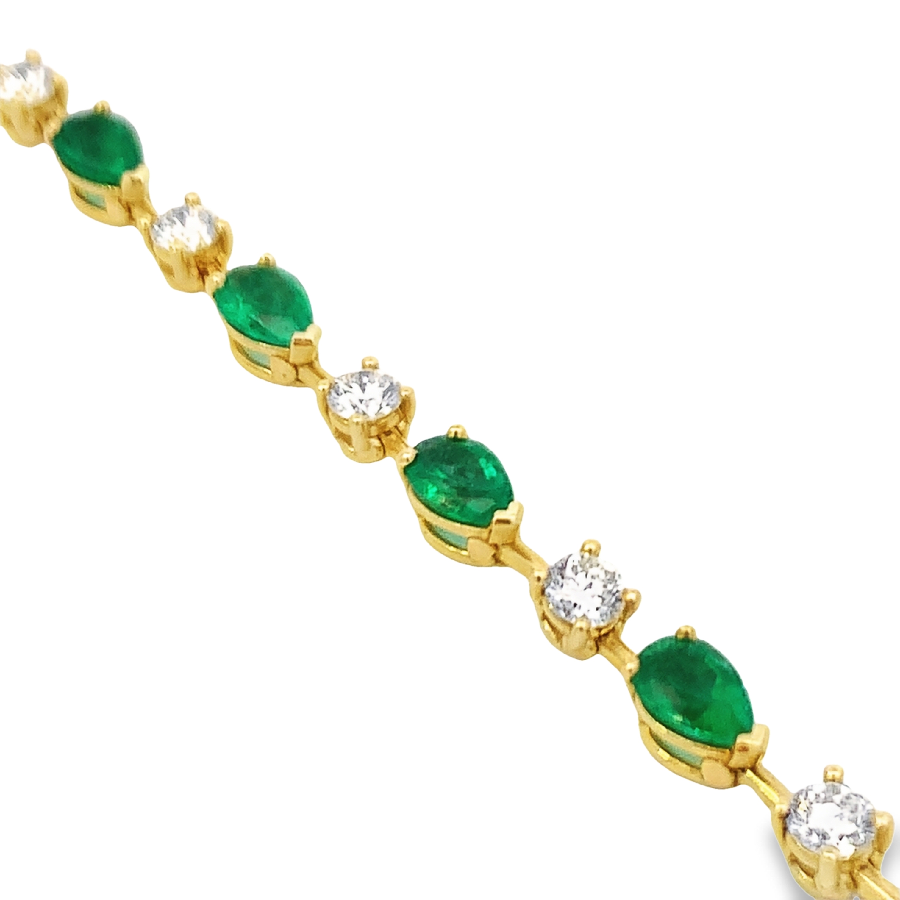 Norman Silverman 18K Yellow Gold Emerald and Diamond Bracelet