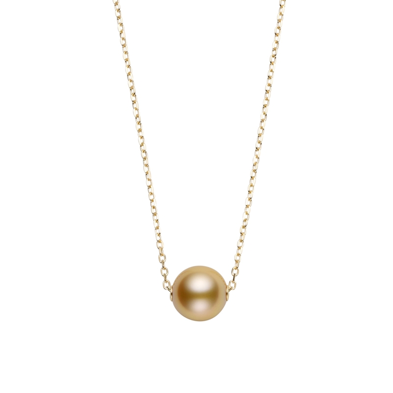 Mikimoto 18K Yellow Gold Golden South Sea Single Pearl Pendant Necklace