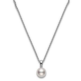 Mikimoto 18K White Gold Akoya Cultured Pearl Pendant Necklace