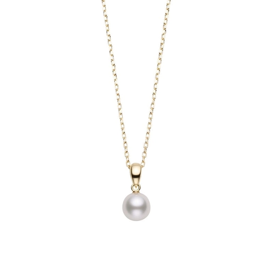 Mikimoto 18K Yellow Gold Cultured Pearl Pendant Necklace