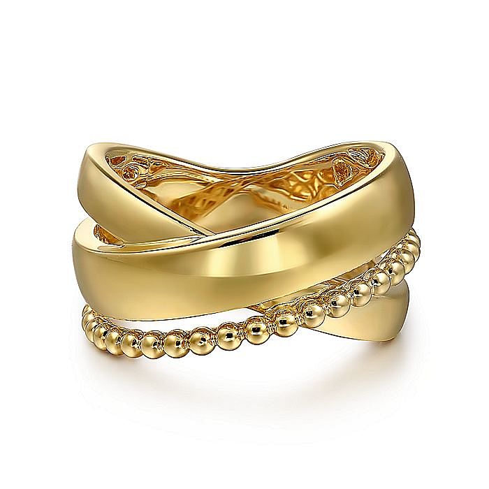 Gabriel & Co. 14K Yellow Gold Bujukan Criss Cross Ring