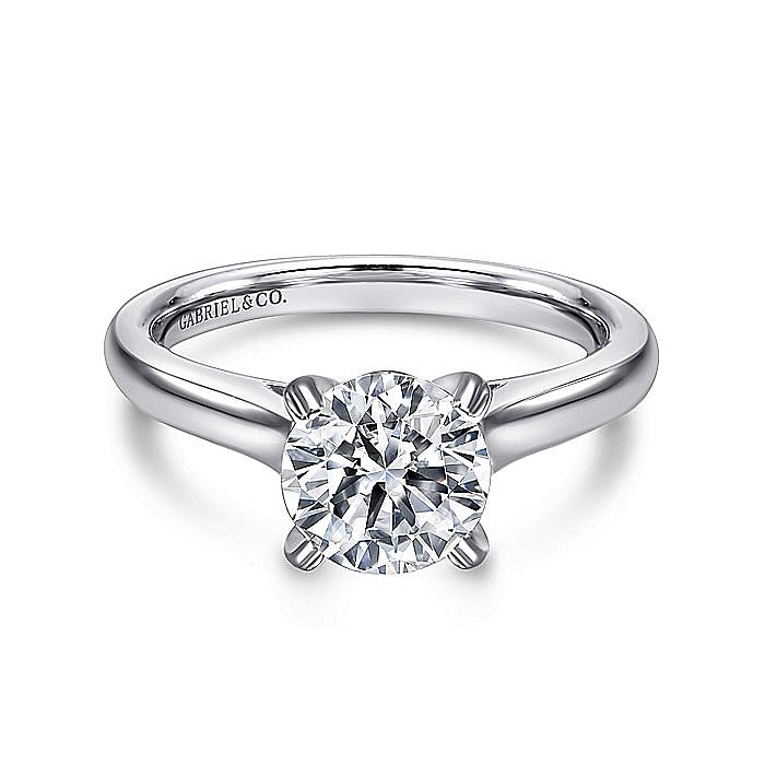 Gabriel & Co. 14K White Gold Classic Round Diamond Semi Mount Ring