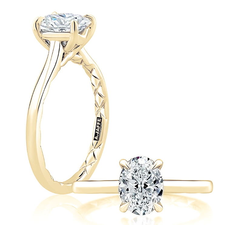 A. Jaffe 14K Yellow Gold Solitaire Semi-Mount