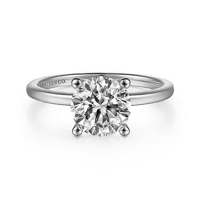 Gabriel & Co 14K Yellow and White Gold Solitaire Semi-Mount Ring