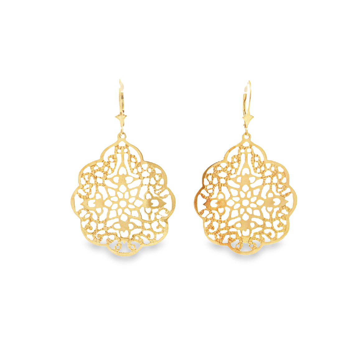 Pink Diamond 18K Yellow Gold Samira Small Floral Cutout Earrings