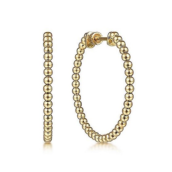 Gabriel & Co. 14K Yellow Gold 30mm Bujukan Classic Hoop Earrings