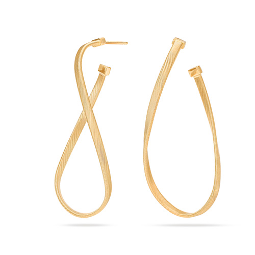 Marco Bicego 18K Yellow Gold Marrakech Oval Twisted Hoop Earrings