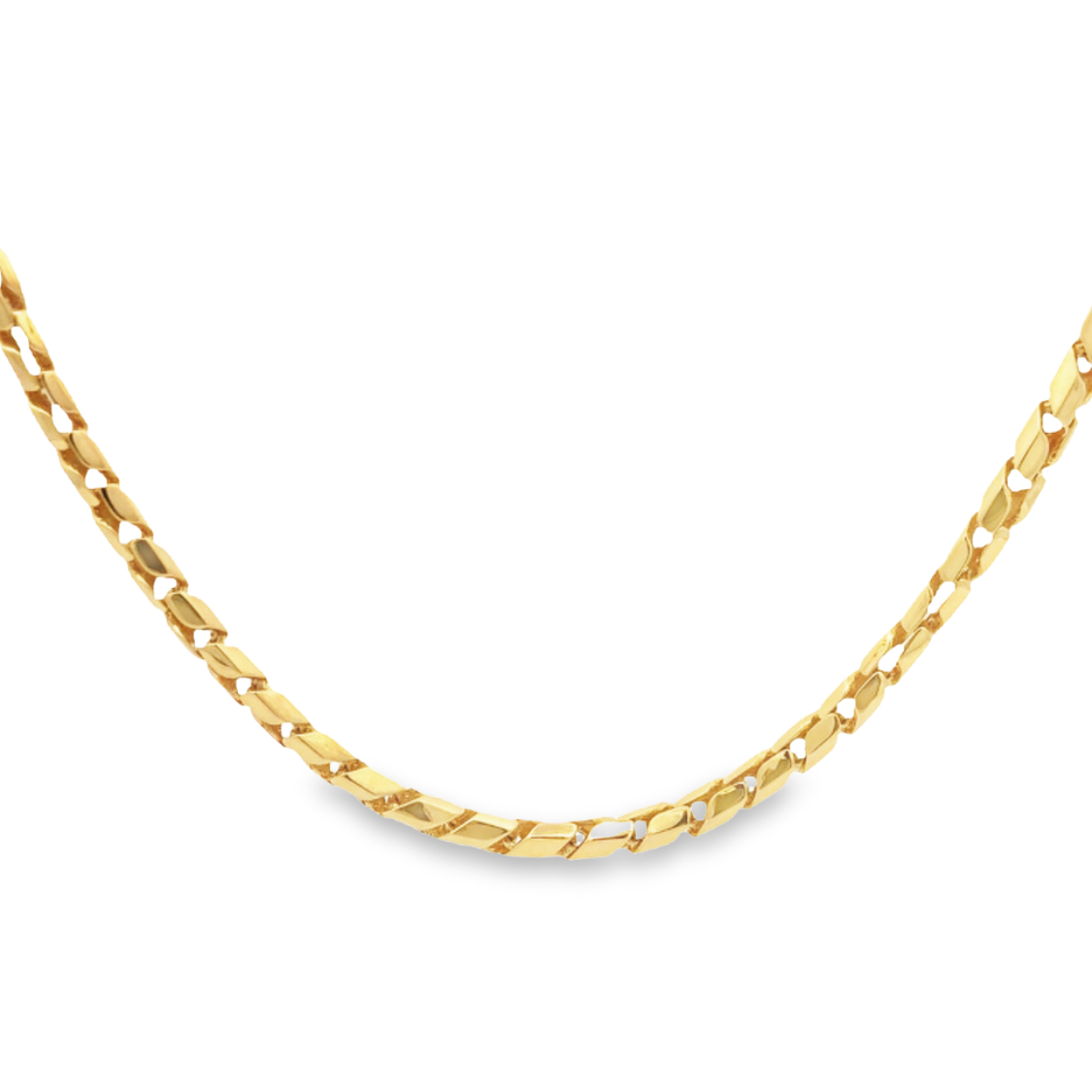 18K Yellow Gold Chain Necklace 22
