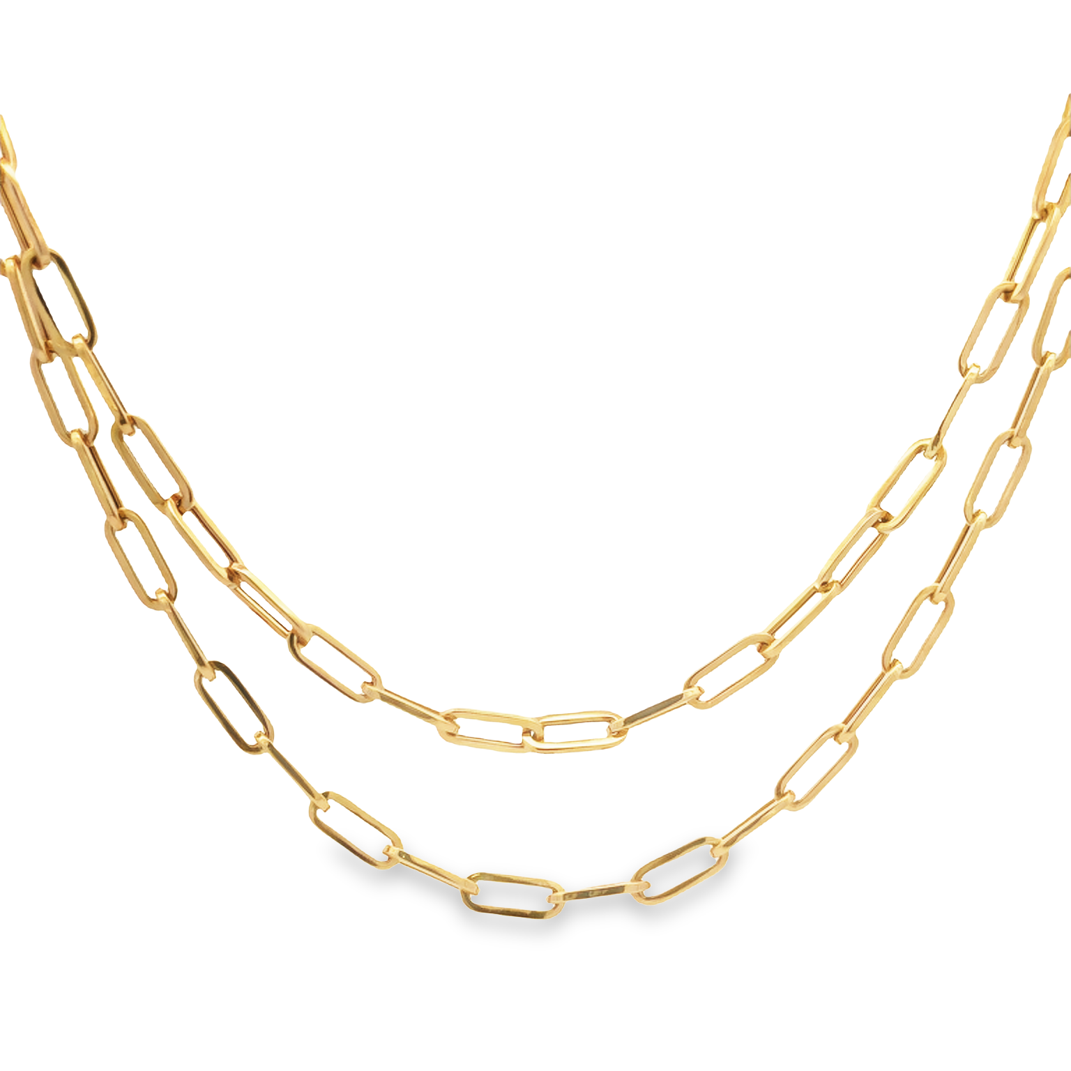 18K Yellow Gold Paperclip Chain Necklace 31