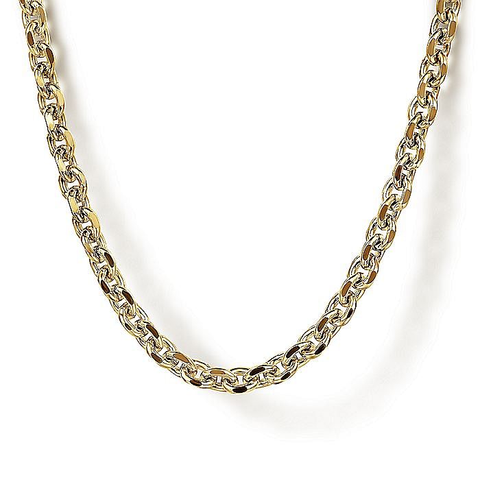 Gabriel & Co 14K Yellow Gold Mens Link Chain Necklace