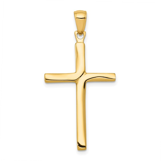 14K Yellow Gold Satin Finish Accent Stick Precious Metal(No Stones) Pendant/Charm