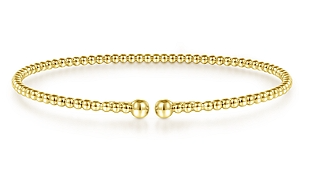 Gabriel & Co. 14K Yellow Gold Bujukan Beaded Split Bangle Bracelet
