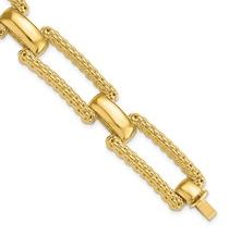 14K Yellow Gold Polished & Textured Fancy Bracelet 7.25