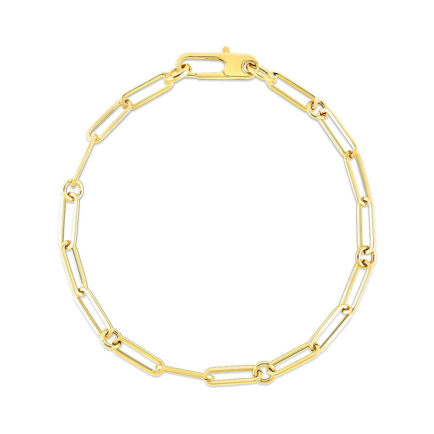 Roberto Coin 18K Yellow Gold Designer Gold Fine Paperlink Chain Bracelet