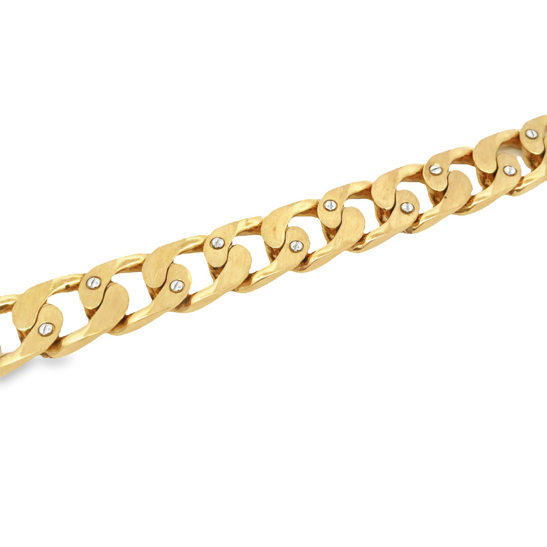 18K Yellow and White Gold Link Bracelet 8.5