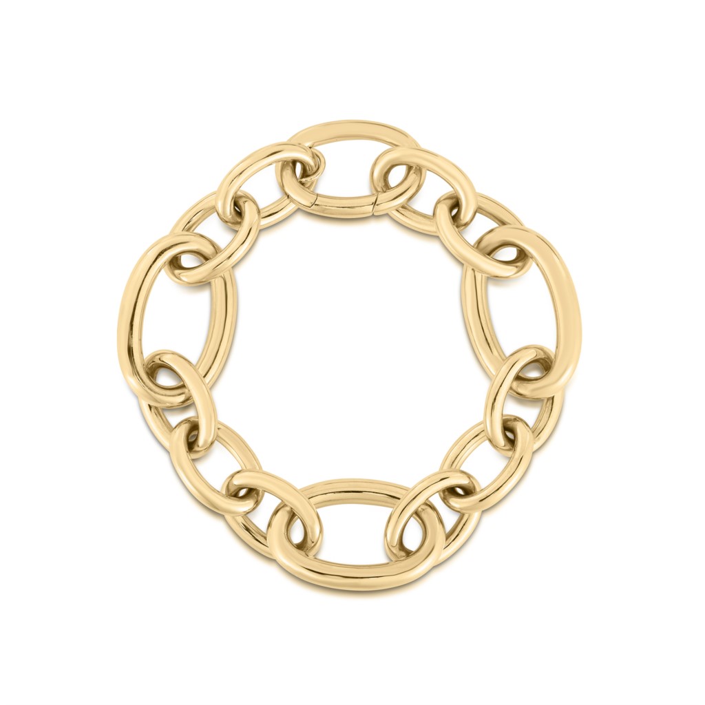 Roberto Coin 18K Yellow Gold Alternating Oval Link Bracelet