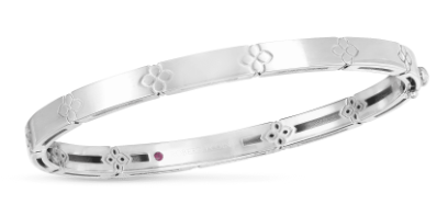Roberto Coin 18K White Gold Love in Verona Narrow Bangle 46 X 56