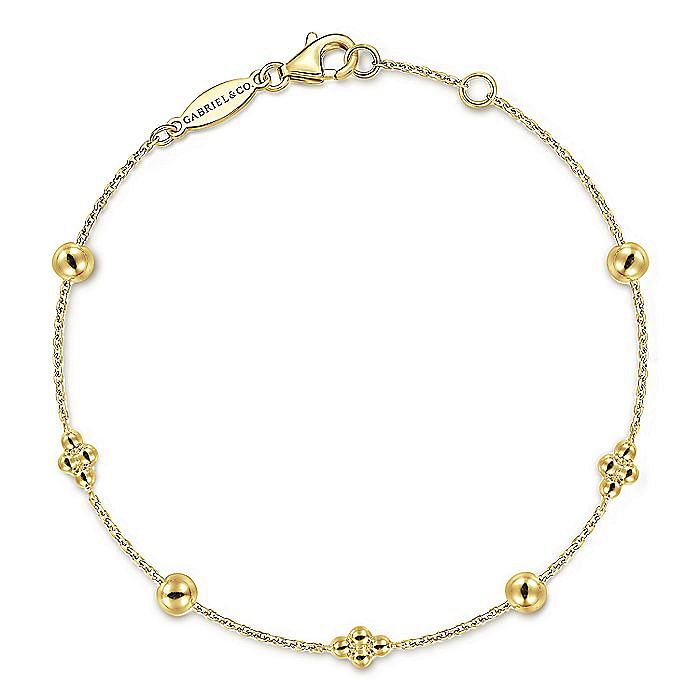 Gabriel & Co. 14K Yellow Gold Bujukan Beads Station Bracelet