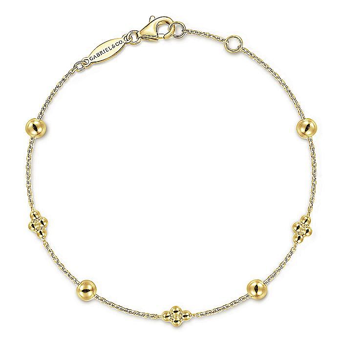 Gabriel & Co.14K Yellow Gold Bujukan Beads Station Bracelet