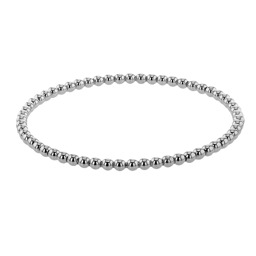 Simon G. 18K White Gold 3mm Bead Stretch Bracelet