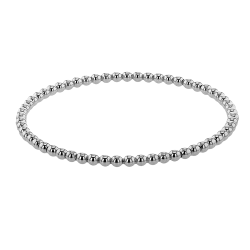 Simon G. 18K White Gold 3mm Bead Stretch Bracelet