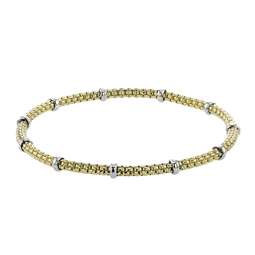 Simon G. 18K White & Yellow Gold Bead Station Stretch Bracelet