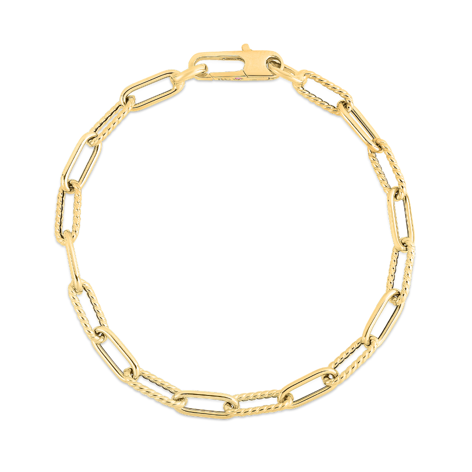 Roberto Coin 18K Yellow Gold Paperclip Link Chain Bracelet