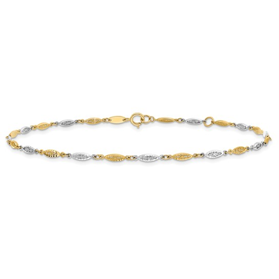 14K Two-Tone Infinity Link Anklet