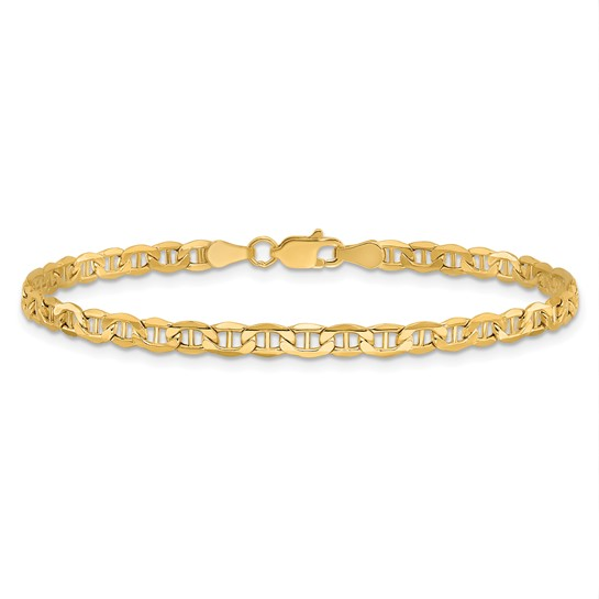 14K Yellow Gold Anchor Chain Anklet