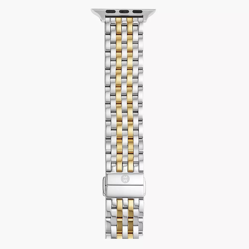 Michele Stainless Steel and 18K Two-Tone Apple Watch Bracelet