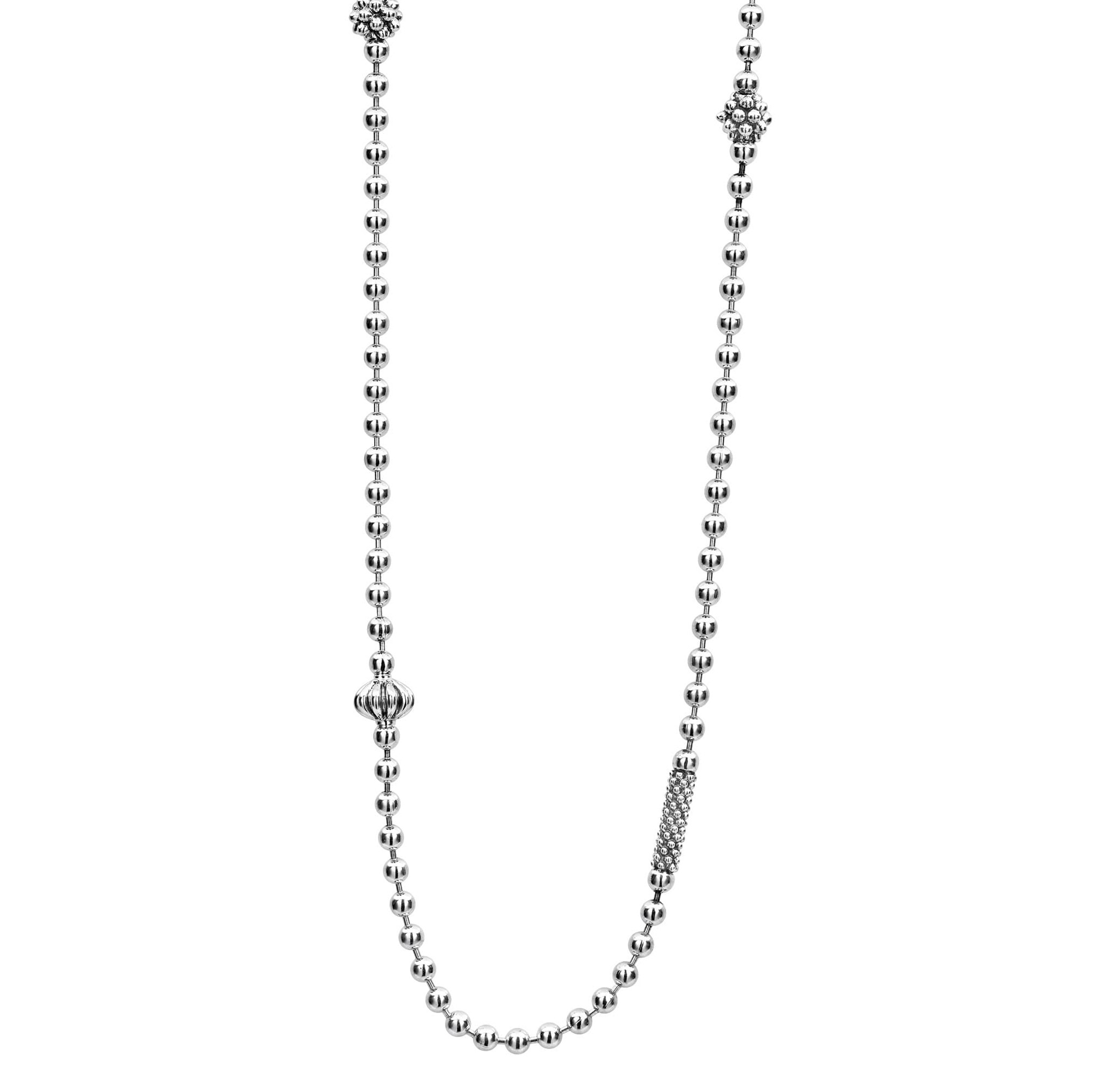 Lagos Sterling Silver Caviar Icon Silver Caviar Beaded Necklace