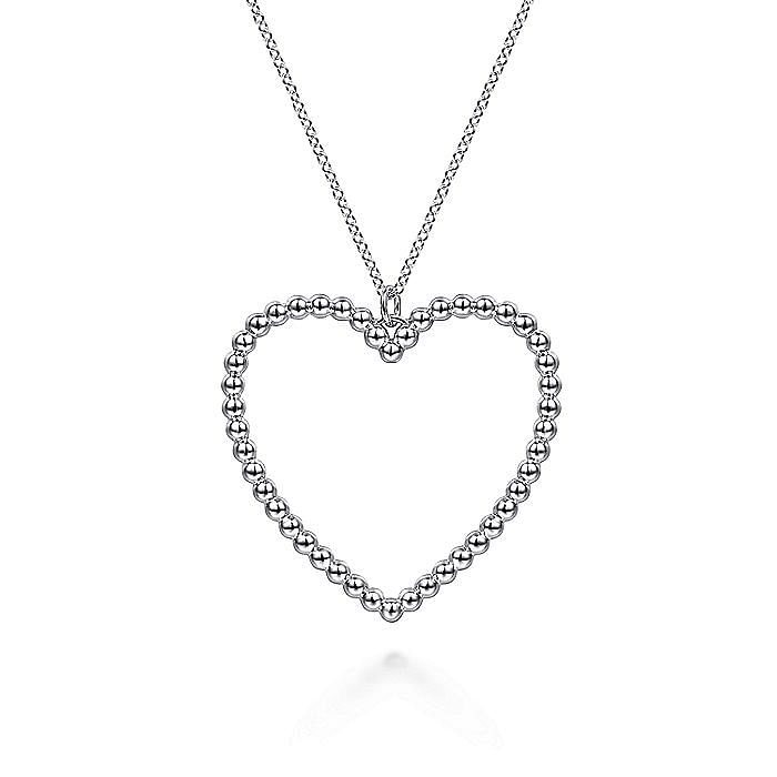 Gabriel & Co Sterling Silver Bujukan Heart Necklace