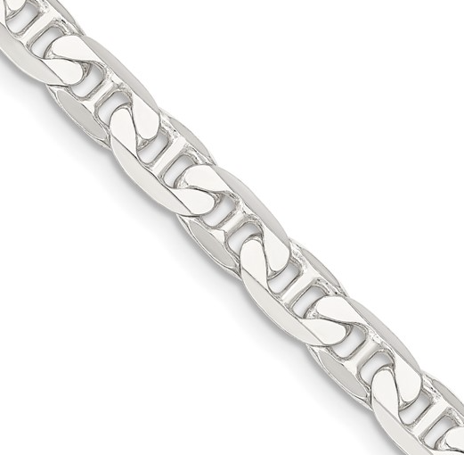 Sterling Silver 7mm Flat Anchor Chain / Necklace (No Stones) 22
