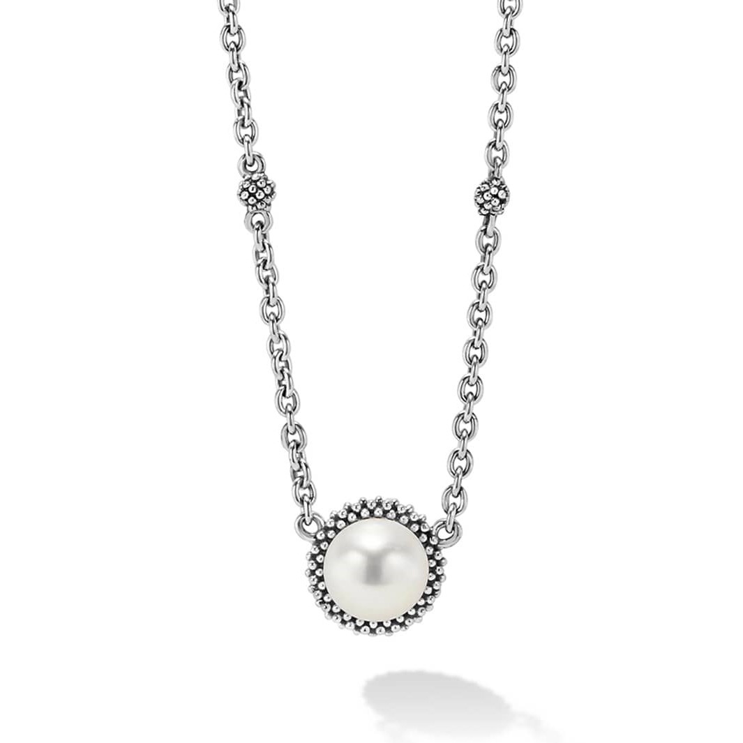 Lagos Sterling Silver Luna Pearl Pendant Necklace